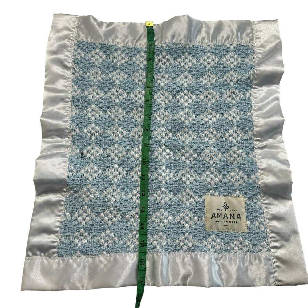 AMANA Woolen Mills *NEW* My Blankie 100% Cotton Blue White Baby Lovey Lovie - Picture 4 of 7